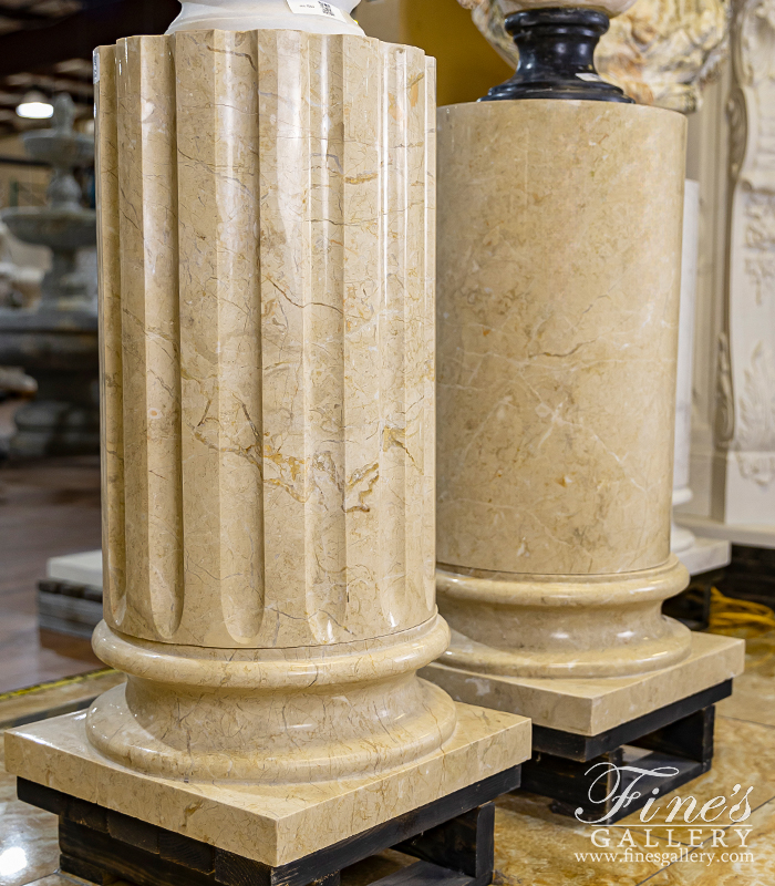 Marble Bases  - Pedestal In Royal Cream Marble - MBS-244